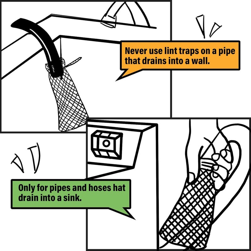 Shappy 24 Pieces Washing Machine Lint Traps and Cable Ties Set 6 Nylon Mesh Lint Trap for Discharge Hoses and 18 Cable Ties Fits Most Washing MachinesWhite - Image 3