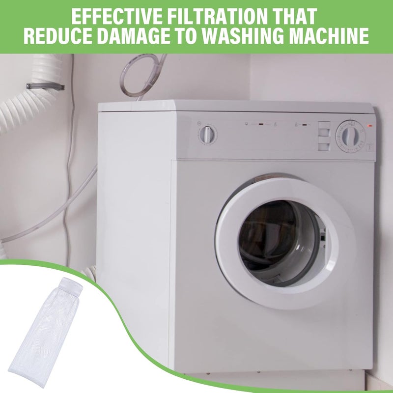 Shappy 24 Pieces Washing Machine Lint Traps and Cable Ties Set 6 Nylon Mesh Lint Trap for Discharge Hoses and 18 Cable Ties Fits Most Washing MachinesWhite - Image 4