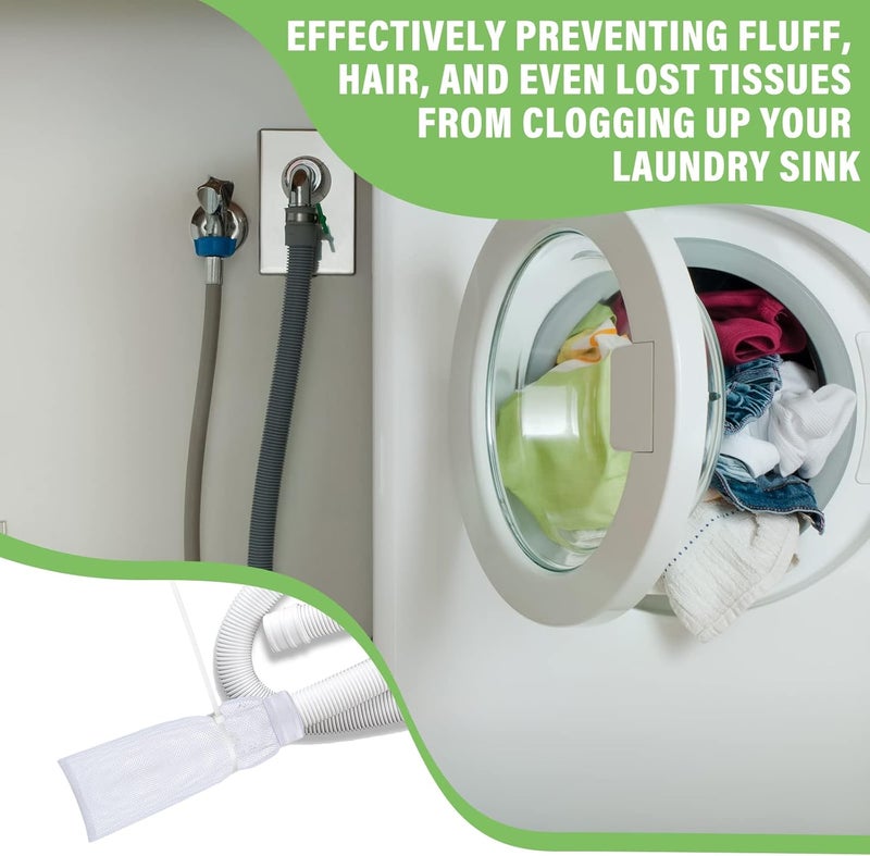 Shappy 24 Pieces Washing Machine Lint Traps and Cable Ties Set 6 Nylon Mesh Lint Trap for Discharge Hoses and 18 Cable Ties Fits Most Washing MachinesWhite - Image 5