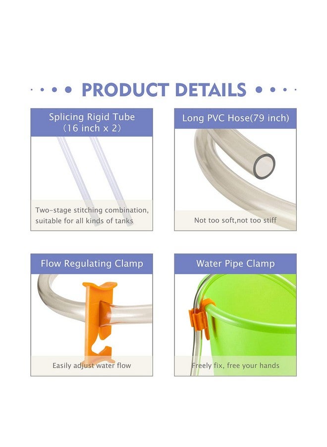 هايغر منظف حصى حوض السمك من هيغر، مغير مياه سريع جديد مع زر ضغط الهواء، طقم منظف رمل حوض السمك، مكنسة كهربائية سيفون لحوض السمك مع مشبك تحكم في خرطوم المياه - Image 3