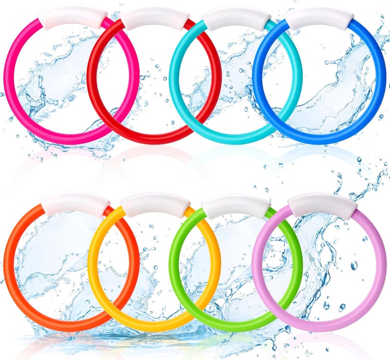 JOYIN Diving Rings, Pool Toy, 8 Colors, Underwater Training, Swimming Pool Diving Ring Toy For Kids, Gift, Summer, Swimming - Image 1