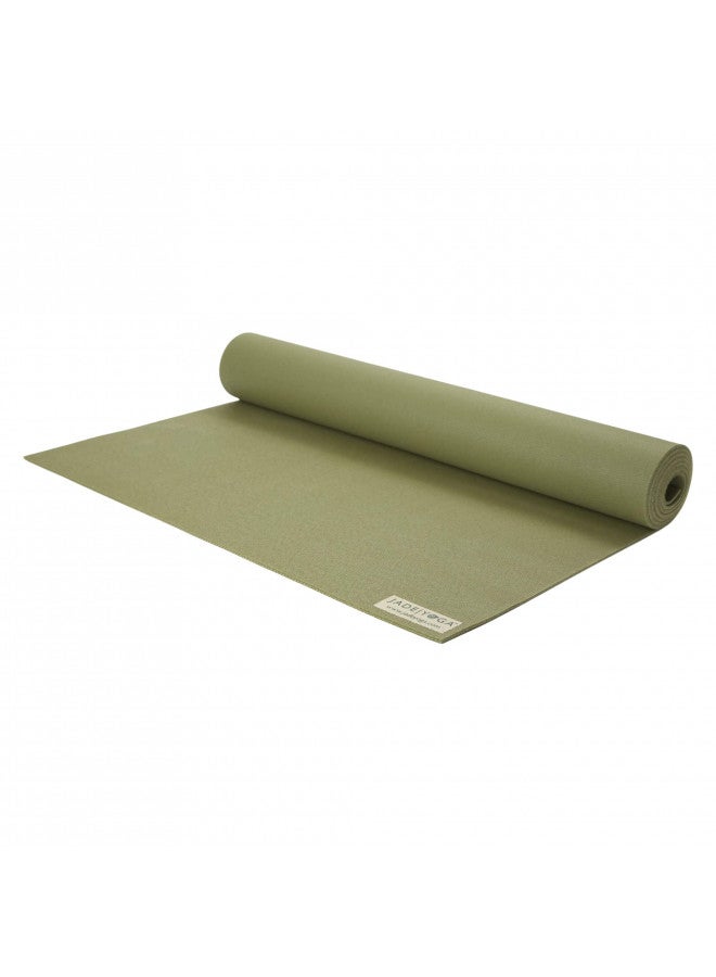 JadeYoga JadeYoga Harmony Yoga Mat- Durable & Thick Gym Fitness Mat, Non-Slip Natural Rubber Yoga Mat- Home Exercise & Stretching Mat, Workout Mat- Yoga, Pilate & Meditation for Women & Men (Olive Green, 68'')  - Image 1