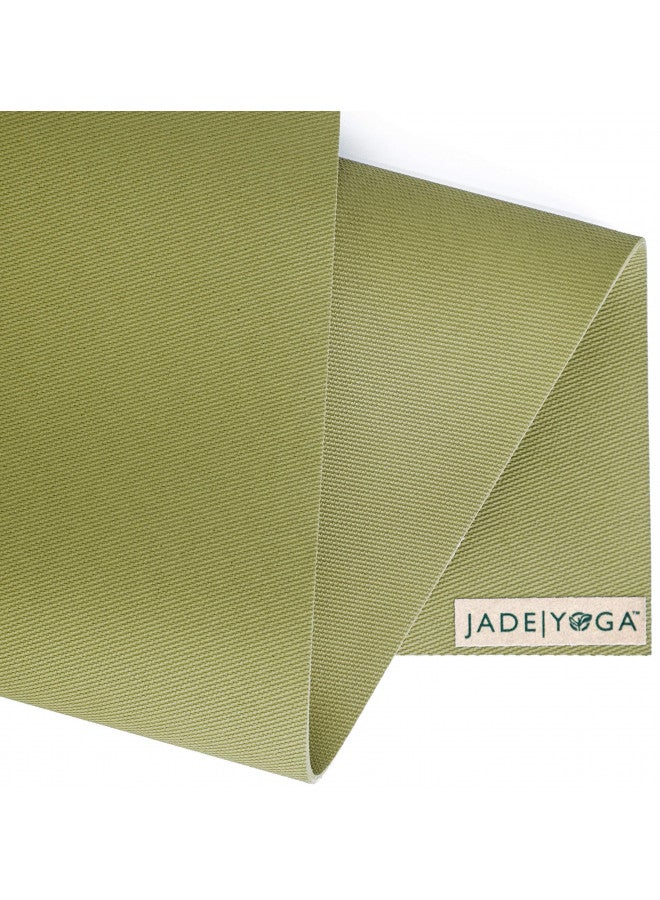 JadeYoga JadeYoga Harmony Yoga Mat- Durable & Thick Gym Fitness Mat, Non-Slip Natural Rubber Yoga Mat- Home Exercise & Stretching Mat, Workout Mat- Yoga, Pilate & Meditation for Women & Men (Olive Green, 68'')  - Image 3