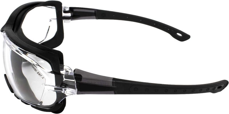 بيردز زوجان من نظارات السلامة الرياضية والدراجات النارية Birdz Gasket للرجال أو النساء بإطار مانع للتسرب من المطاط الأسود وعدسات دخانية وشفافة - Image 3