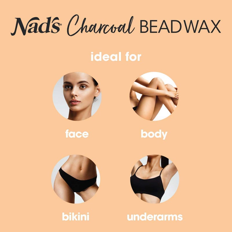 Nad's Hard Wax Beans Activated Charcoal Waxing Kit, Wax Beads Hair Removal for Women, 1 Count - Image 3