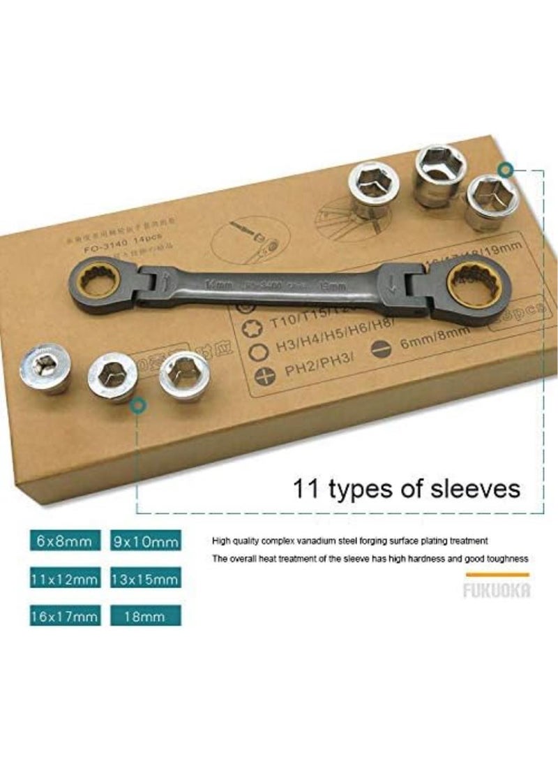 GGOOT tool kit tool set Kit Sleeve Ratchet Wrench Set Auto Repair Repair tool kit tool set Special Set Car Hardware tool kit tool setbox  - Image 3