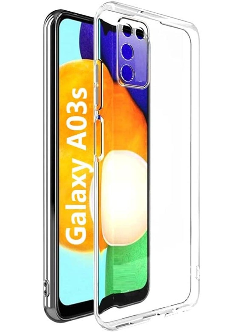 Muzz For Samsung Galaxy A03S Soft Case Transparent Silicone Clear TPU Back Cover With Camera Protection for Galaxy A03S Transparent - Image 1