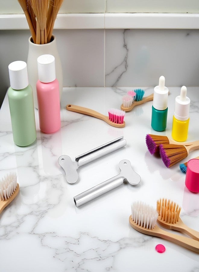 Dwuww 2Pcs Silver Stainless Steel Toothpaste Squeezer and Hair Dye Dispenser - Metal Roller Tube Wringer Tool for Bathroom and Salon Use | Durable Multi-Purpose Squeezing Tool with Safety Design - Image 3