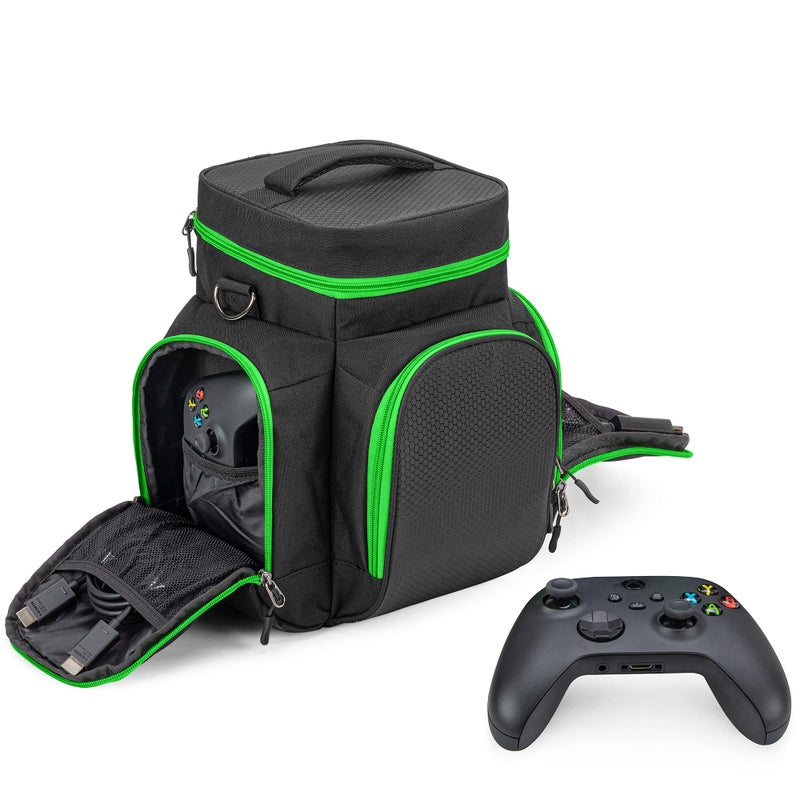 Trunab حقيبة حمل وحدة التحكم Trunab متوافقة مع Xbox Series X، حقيبة سفر مع جيوب تخزين متعددة لوحدات تحكم Xbox، الألعاب، الكابلات، القرص الصلب المحمول وغيرها من الملحقات (تصميم براءة اختراع) - Image 4