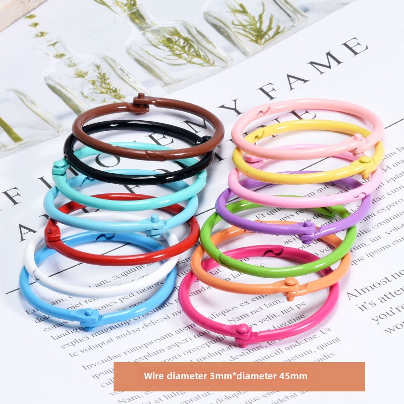 Colorful Painted Keychain Rings DIY Jewelry 45mm loose-leaf ring 5 