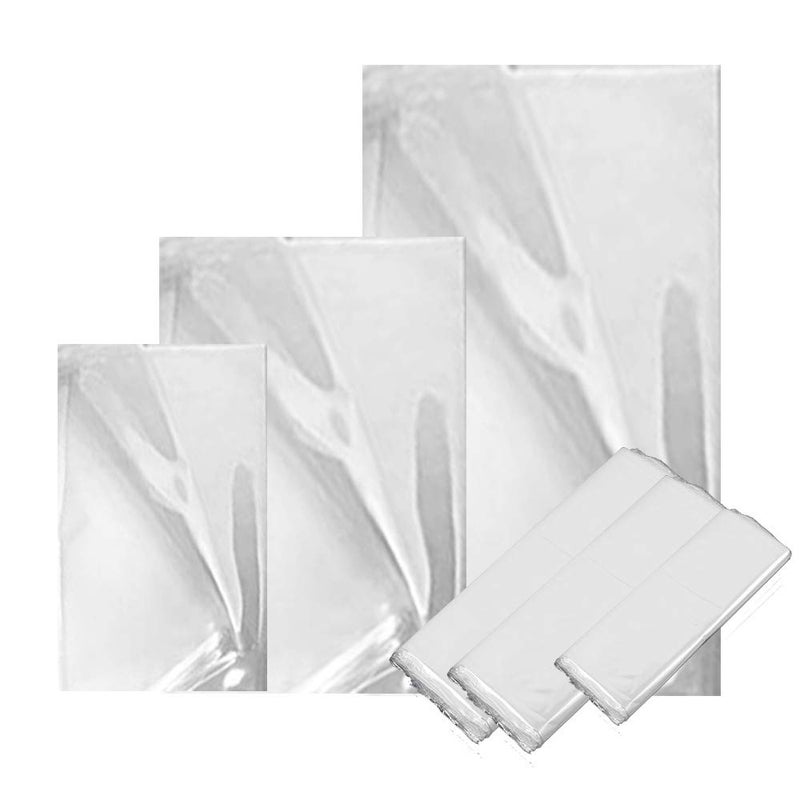 CNYMANY 300 pcs Heat Shrink Wrap Bags, CNYMANY 3.9x6.3 5x7.5 5.2x9.2 inch 3 Sizes Clear Odorless Heat Shrink Film Wrap for Homemade DIY Project Packaging Soap Candle Jar Bath Bomb Gift - Image 1