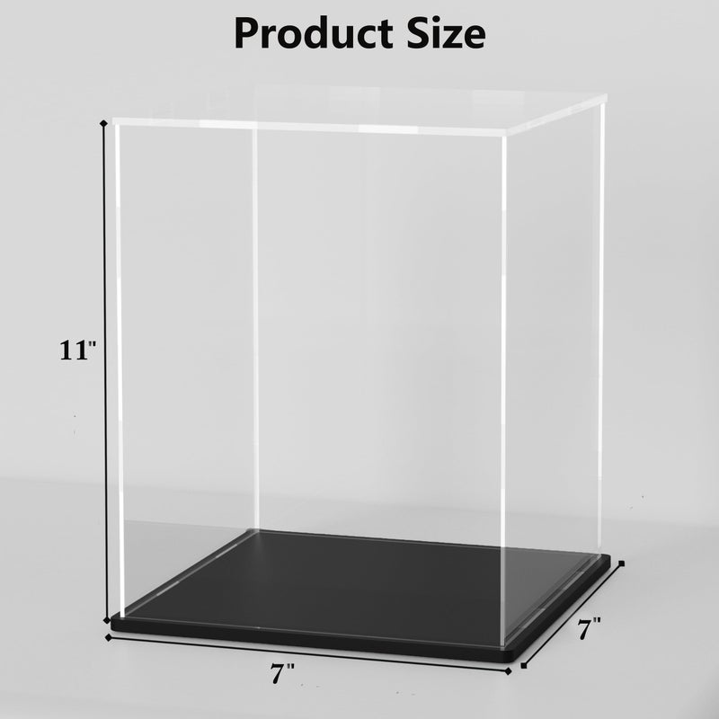 HEMYLU Acrylic Case for Display, Clear Acrylic Display Box with Matte Black Base, Dustproof Display Case with Lid for Collectibles, Trophy and Toys (7x7x11 inch) - Image 3