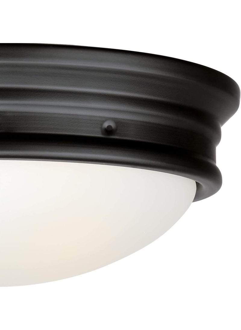 Westinghouse Westinghouse 6578100 Meadowbrook 13 inch Traditional TwoLight Flush Mount Outdoor Ceiling Light Fixture Matte Black Finish Frosted Glass  - Image 2