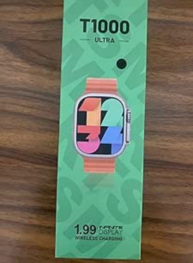 T1000 Ultra NFC Smart Watch Bluetooth Call Wireless Charging Sport Smartwatch (Black)