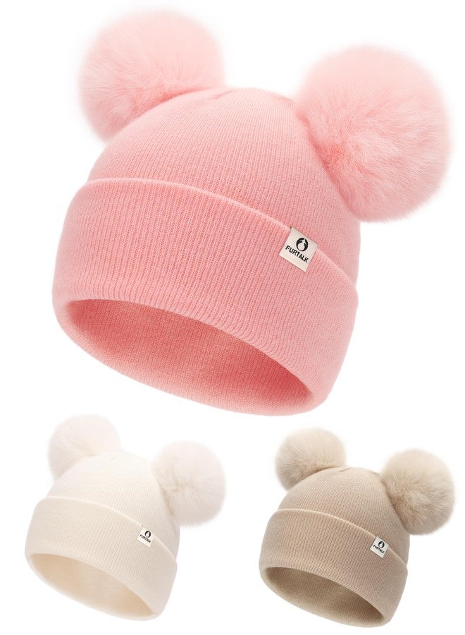 FURTALK Baby Beanie Infant Newborn Toddler Winter Hat Double Pom Pom Warm Knit Cap for Girls Boys - Image 1