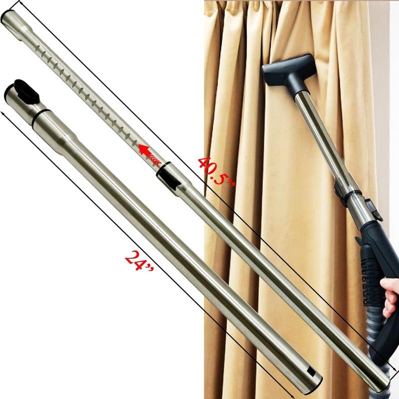 GHAMADE 35mm Stainless Steel Vacuum Extension Wand Replacement, 1 3/8 inch (1.37") Diameter, Extends Up to 41.7" Long, Compatible with 1-3/8" Accessories - Non-Electric Telescopic Metal Tube - Image 4