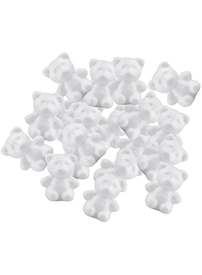 20Pcs Craft Foam - Animal Bear Shaped Foam for Craft,  Tree, Table Centerpiece, White Polystyrene Foam - Image 1