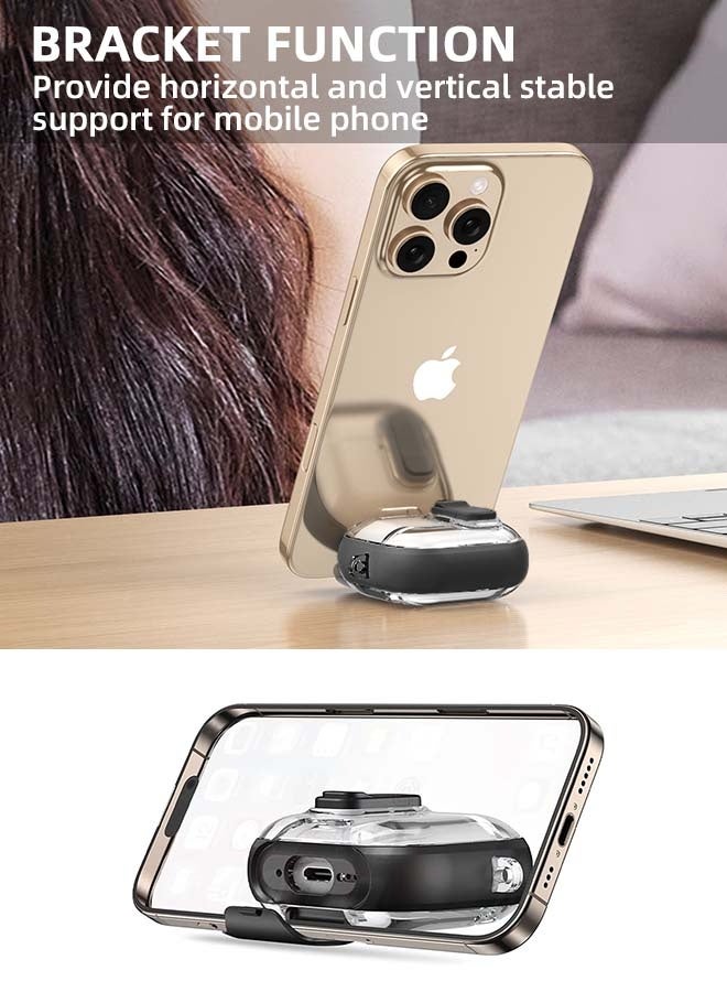 جراب سماعات AirPods Pro 3 (2025) شفاف بقفل، يغطي السماعات بالكامل، [حماية شاملة] [شحن لاسلكي وسلكي] [قفل أمان ضد السقوط] [تصميم حامل متعدد الاستخدامات] غطاء حماية من السقوط مع سلسلة مفاتيح مضادة للضياع لسماعات AirPods Pro 3، أسود - Image 2