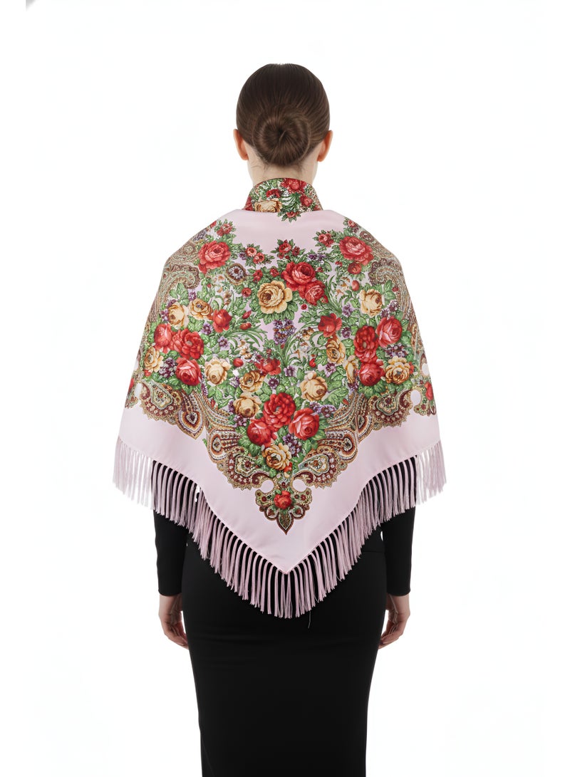 D'Daniela Sofiya Women's Eastern European Cotton Tassel Shawl - Image 4