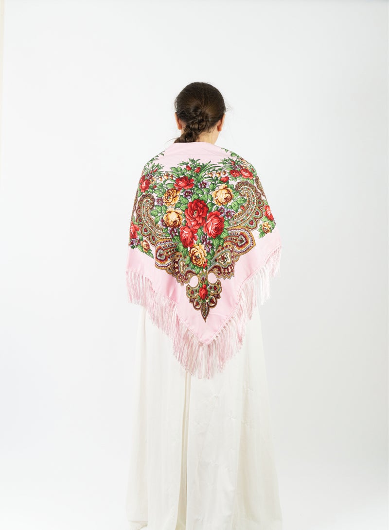 D'Daniela Sofiya Women's Eastern European Cotton Tassel Shawl  - Image 1