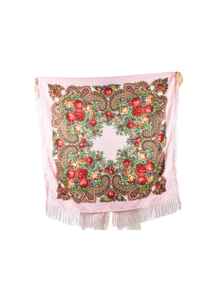 D'Daniela Sofiya Women's Eastern European Cotton Tassel Shawl  - Image 4