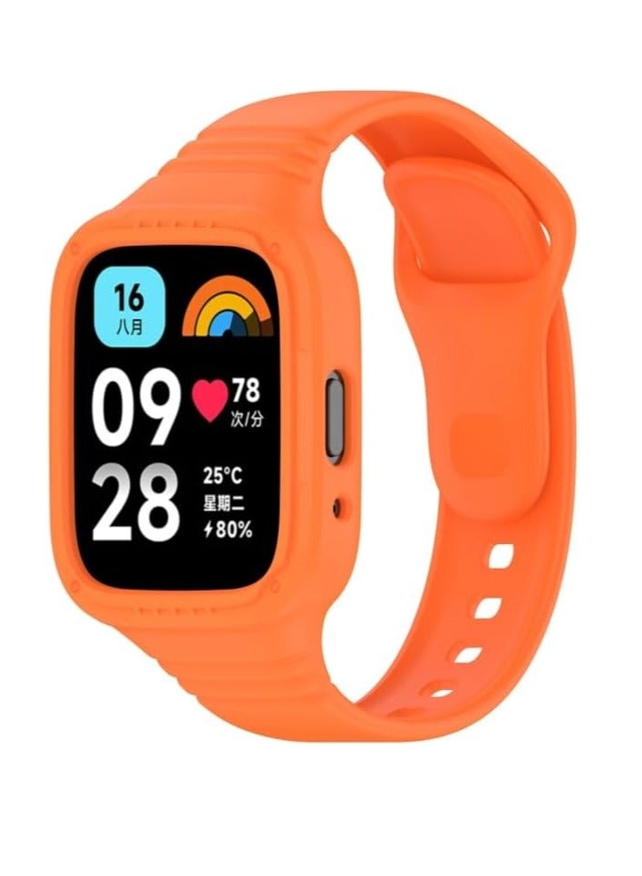 سوار ساعة مع حافظة، وحزام بديل من السيليكون، وحافظة واقية من السيليكون وأشرطة معصم متوافقة مع ساعة Redmi Watch 3 lite الذكية