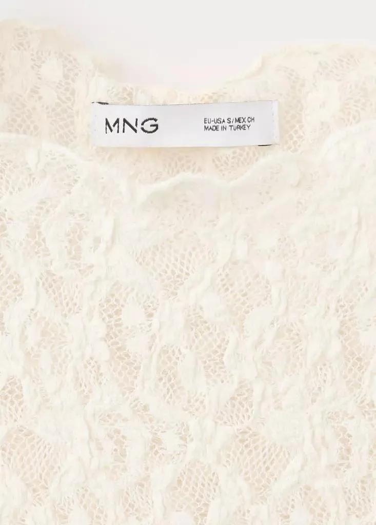 Mango  Short-Sleeve Lace T-Shirt for Women | Best Price UAE