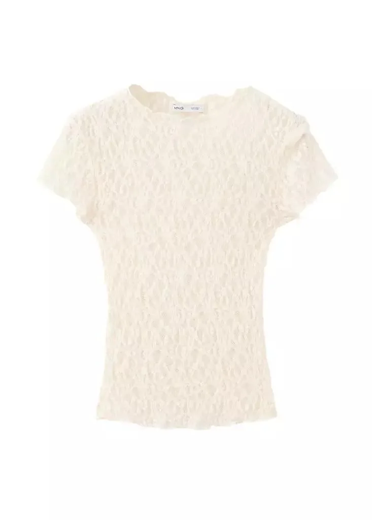 Mango  Short-Sleeve Lace T-Shirt for Women | Best Price UAE