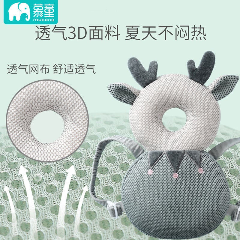 Baby Anti-Fall Head Protection Pillow, Baby Anti-Fall Artifact, Breathable Little Bee Head Protection, Toddler Anti-Fall Back Pillow Hat - Image 3