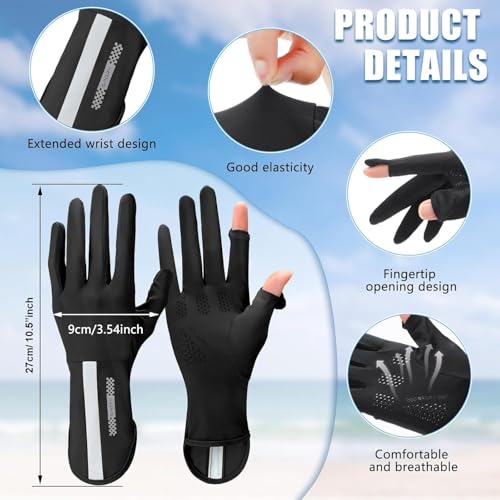 Gopendra Hand Gloves for Bike Riding for Women Sun Protection & Anti-Skid, Breathable, Open Finger Touch Screen, Driving, Cycling, Summer Cooling (Grey, Hand Gloves) - Image 3