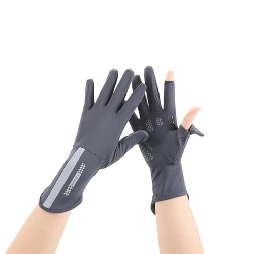 Gopendra Hand Gloves for Bike Riding for Women Sun Protection & Anti-Skid, Breathable, Open Finger Touch Screen, Driving, Cycling, Summer Cooling (Grey, Hand Gloves) - Image 1