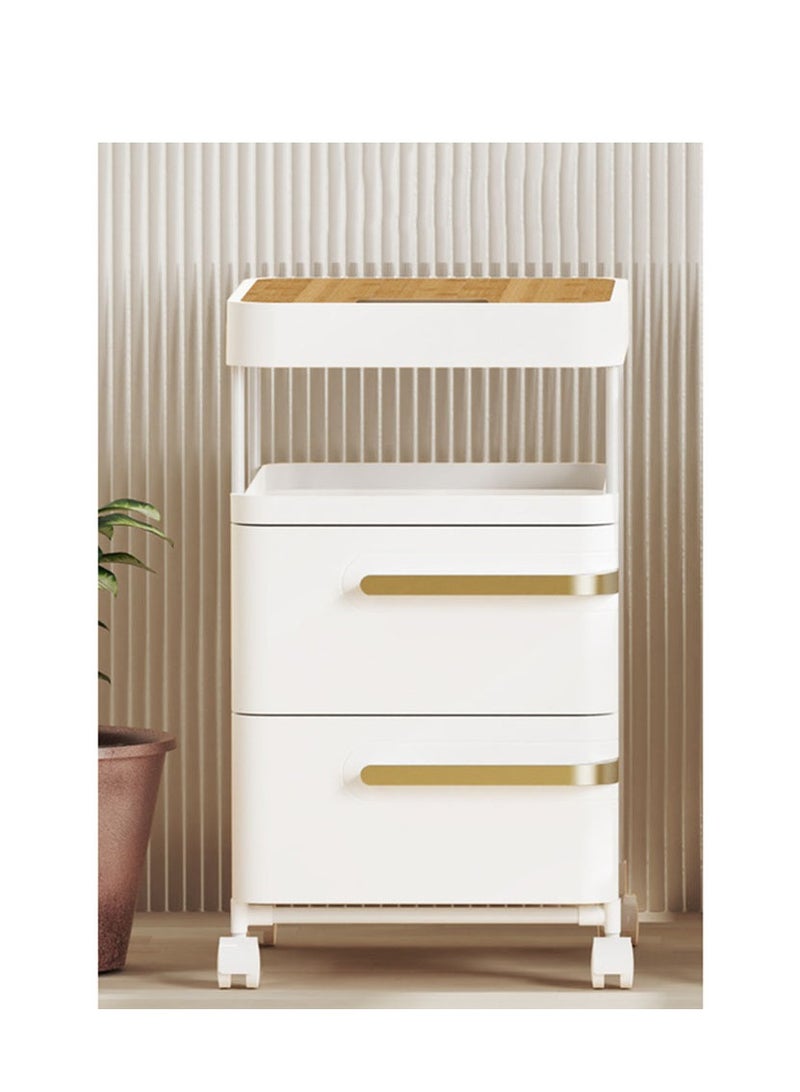 عربست خزائن تخزين منضدة جانبية مزودة بدرجين، طاولة جانبية عصرية في منتصف القرن الماضي لغرفة نوم صغيرة، مهجع - Image 3