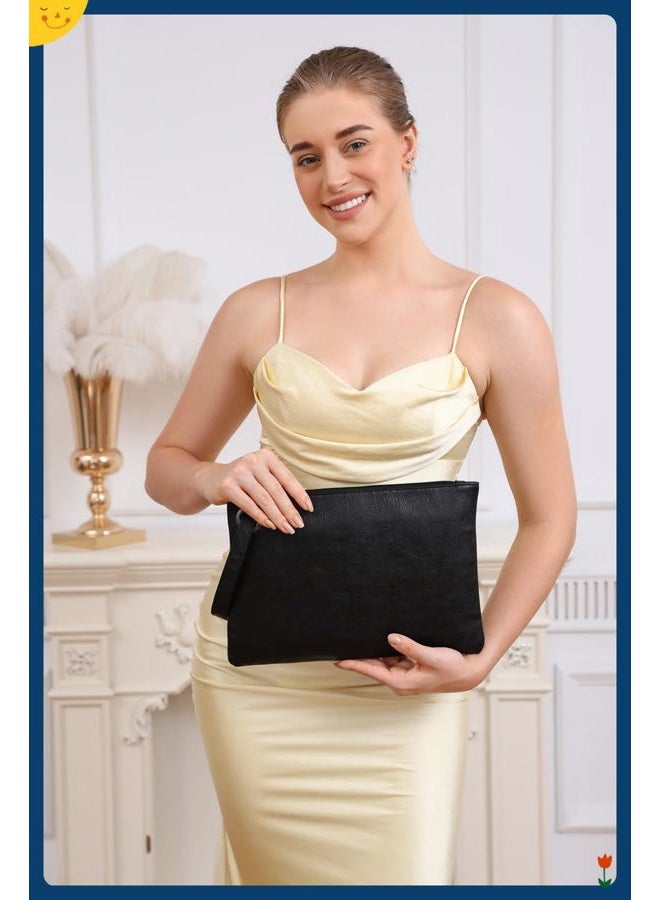 ruizedidi Clutch Purses for Women Evening Bag Women's Handbags Purse Trendy Designer Wedding Pu Leather Wristlet Black, Patchwork Patterns, 13*9.5 inches - Image 2