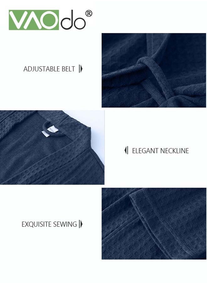 VAOdo - Men's Bathrobe Light Super Absorbent Skin-friendly Home Clothes Suitable For All Seasons Nightgown Navy Blue - Image 1