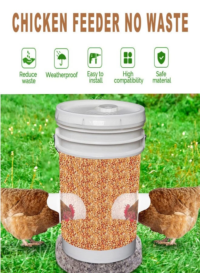 Bkotoo Chicken Feeder Waterproof and Chicken Waterer Cup, 6pcs No Waste Chicken Feeder for Buckets,Barrels,Bins, and 6pcs Chicken Water Cups for Chickens, Birds, Turkeys etc - Image 2