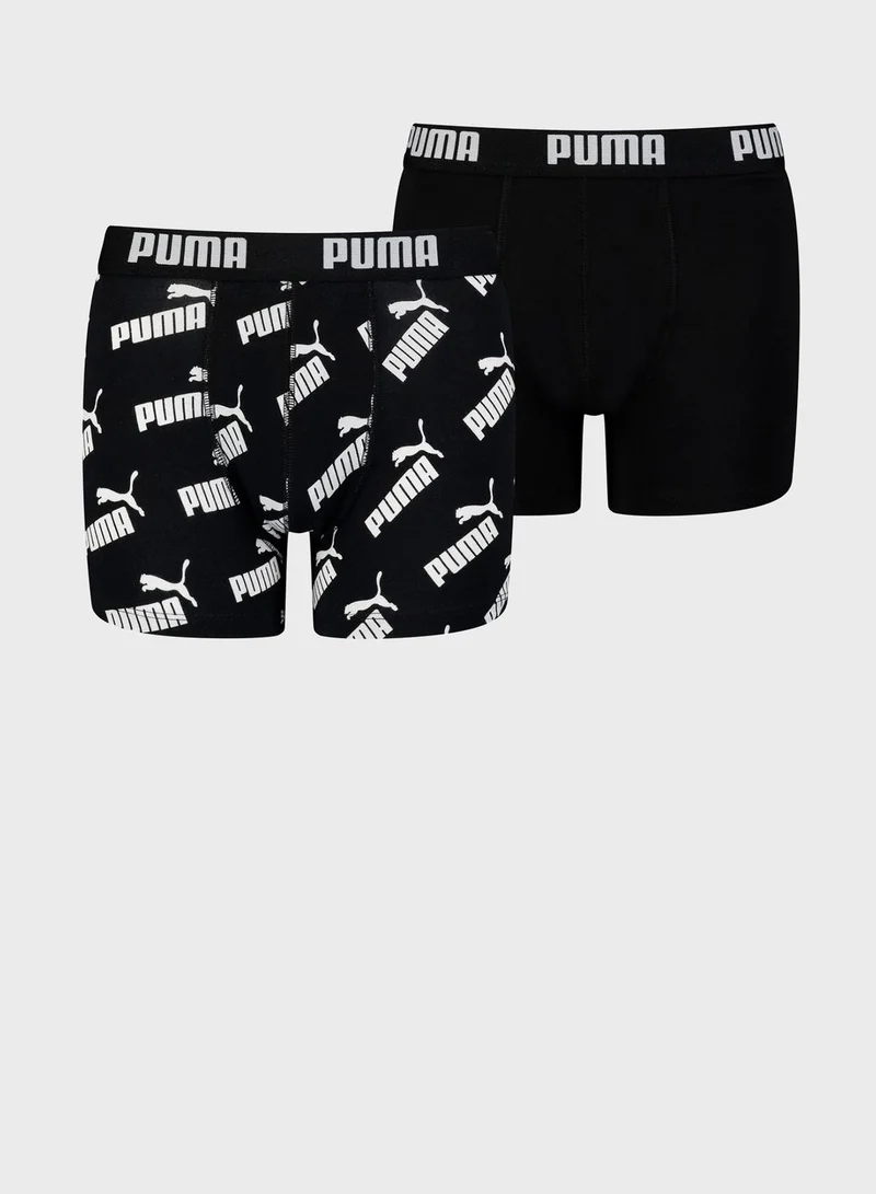 PUMA 2 Pack Kids Printed Boxers