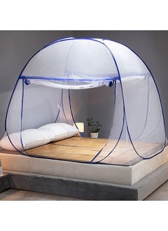 VUCATIN Portable Pop Up Mosquito Net Tent 180 * 200 * 150cm Foldable Mosquito Sleeping Net Double Door Zip Portable Tent Suit for Twin to King Size Bed for Bed Camping Traveling Easy to Install  - Image 1