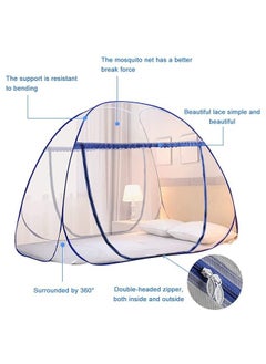 VUCATIN Portable Pop Up Mosquito Net Tent 180 * 200 * 150cm Foldable Mosquito Sleeping Net Double Door Zip Portable Tent Suit for Twin to King Size Bed for Bed Camping Traveling Easy to Install  - Image 2