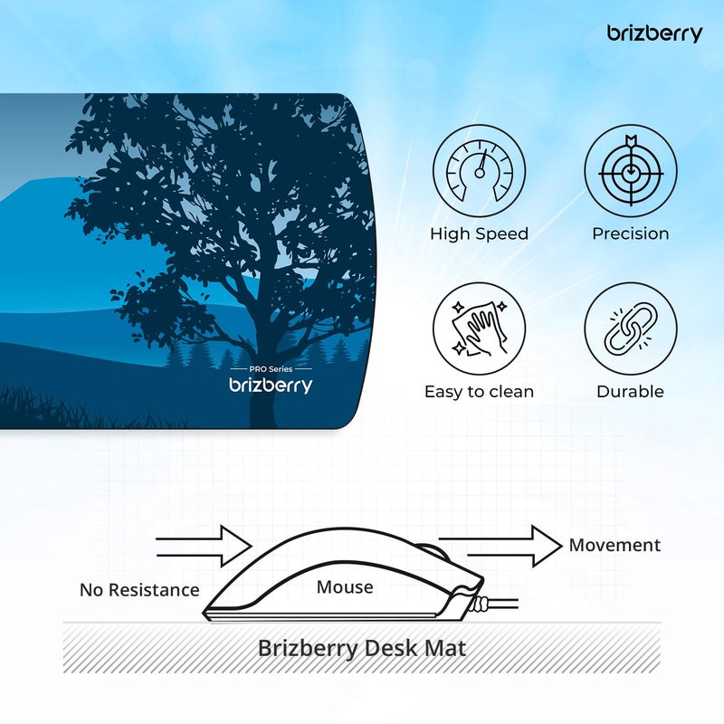 ARTBRIZ ® Brizberry Extended Mouse Pad, Desk Mat, 740mm x 310mm x 3mm Large Printed Premium Anti Skid Rubber Base for Desktop Laptop Keyboard (DM Design 3) - Image 5