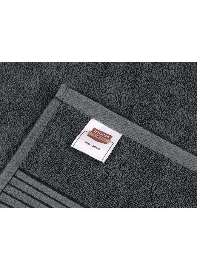 Utopia Towels - 8-Piece Luxury Towel Set, 2 Bath Towels, 2 Hand Towels, and 4 Wash Cloths, 600 GSM 100% Ring Spun Cotton Highly Absorbent Towels for Bathroom, Sports, and Hotel (Grey) - Image 1