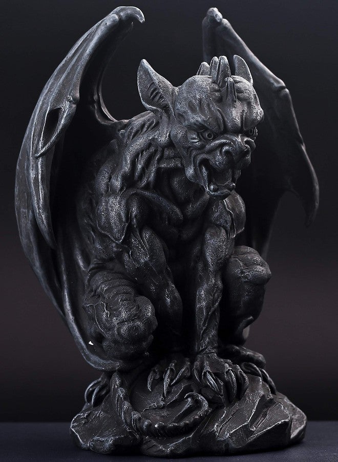 JORAE Winged Gargoyle Statue Indoor Outdoor Home Decor Sitting Guardian Sculpture Halloween Figurines, 9 in, Polyresin - Image 5