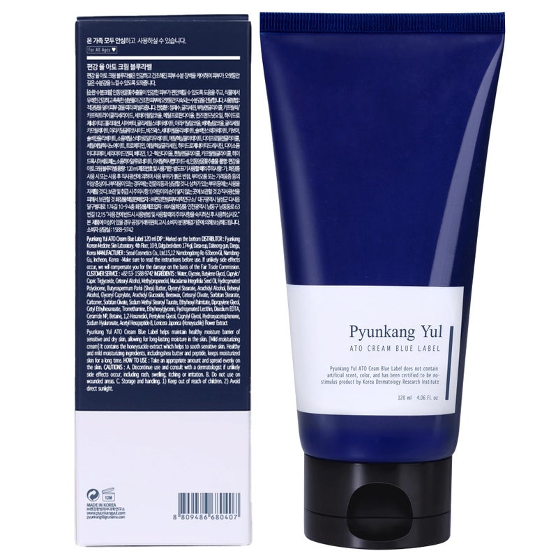 Pyunkang Yul ATO Cream Blue Label - Long lasting Strong Moisture and Nutrients Hyaluronic Acids, Natural Safe Ingredients Ceramide Skin Barrier from Double Hydration Baby Lotion 4.6 Fl. Oz - Image 2