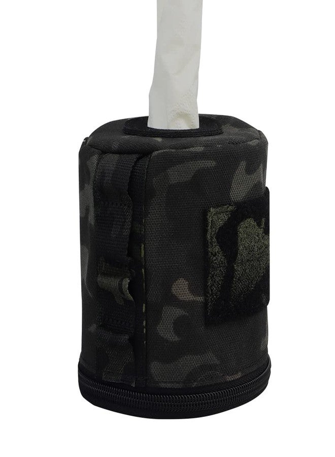 HdlsinaTactical Roll Paper Storage Holder Pouch Toilet Paper Holder Hanging Toilet Paper Dispenser with Ribbon Ring/Loop for Camping Tent(Bkcp) - Image 1
