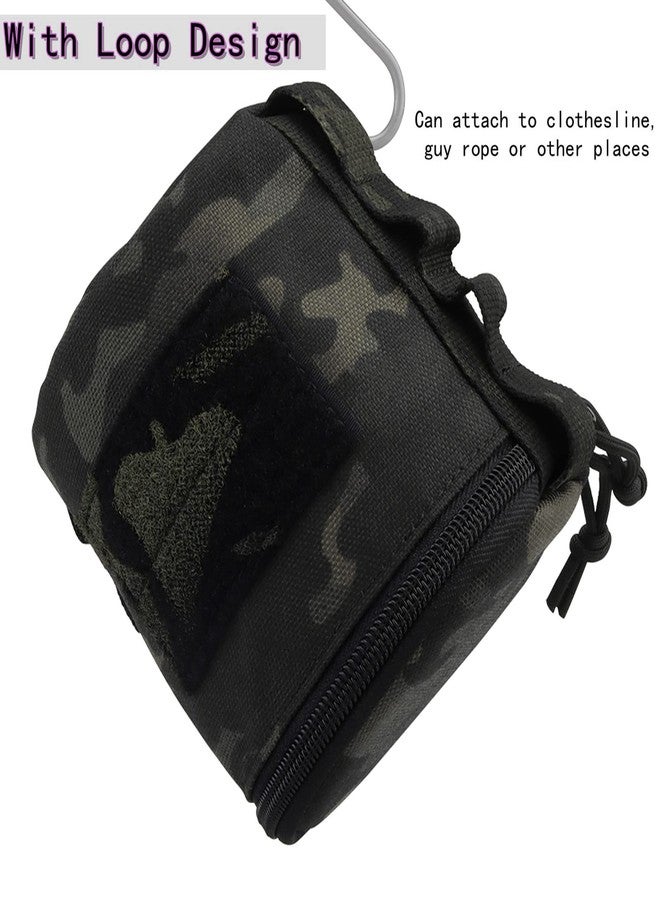 HdlsinaTactical Roll Paper Storage Holder Pouch Toilet Paper Holder Hanging Toilet Paper Dispenser with Ribbon Ring/Loop for Camping Tent(Bkcp) - Image 5
