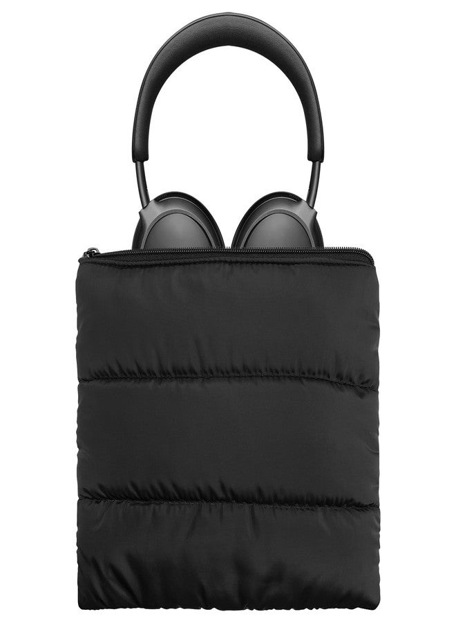Geekria NOVA Headphones Puffy Pouch, Compatible with Bose QC Ultra/45, JBL Tune 520BT, Sony WH-CH720N, Headset Carrying Bag, Soft Travel Pouch Case for Over-Ear Headphones (Black) - Image 1