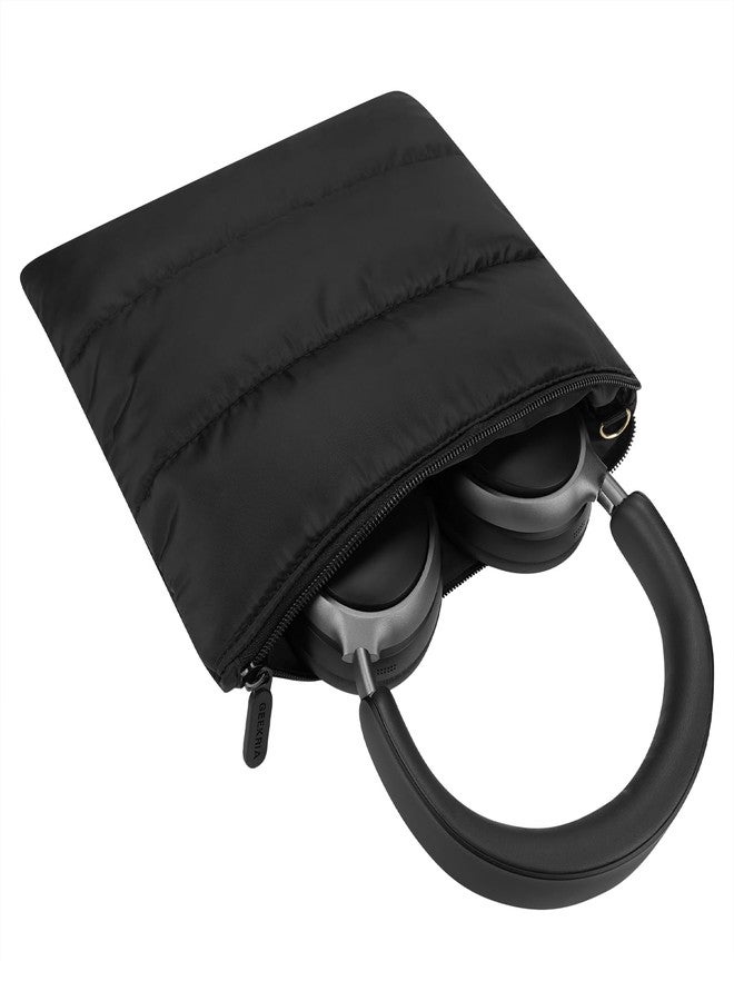 Geekria NOVA Headphones Puffy Pouch, Compatible with Bose QC Ultra/45, JBL Tune 520BT, Sony WH-CH720N, Headset Carrying Bag, Soft Travel Pouch Case for Over-Ear Headphones (Black) - Image 2
