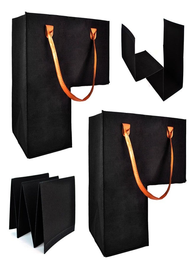 Zhupoub (2 PACK) Stair Basket -Foldable L-Shape step Storage Basket with 2 Pcs Supporting Insert and PU Leather Handle, for Carpeted and Wooden Stairs, Suitable for Toys,Clothes,Books,Computers (Black) - Image 1