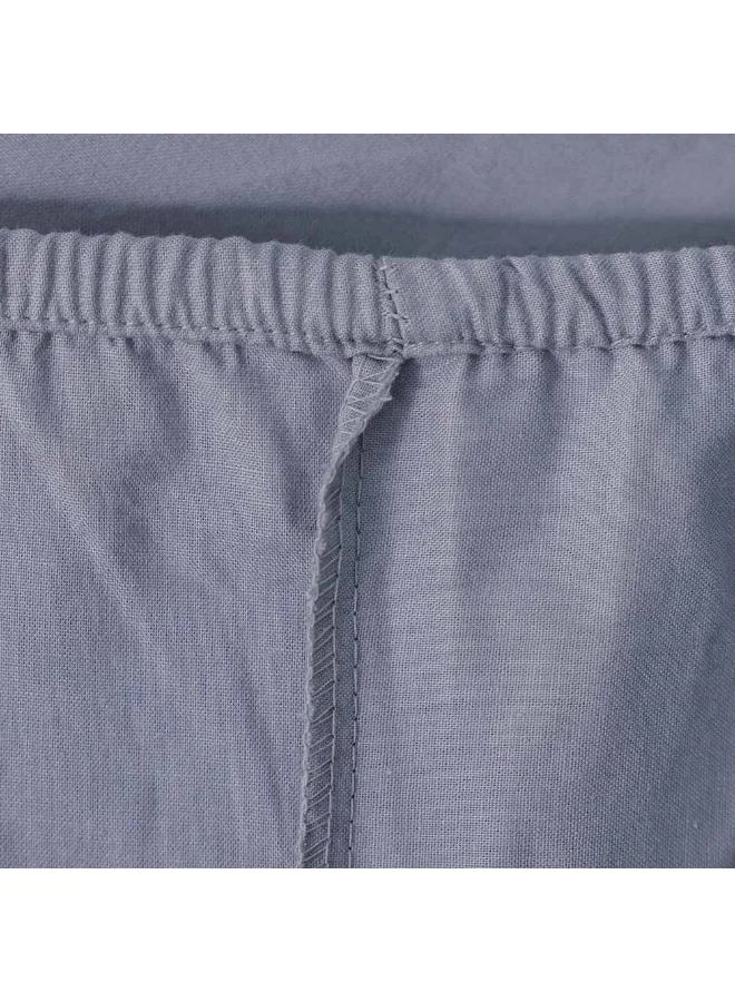 DANUBE HOME Bliss 3 - Pieces Cotton Super King Fitted Sheet Set - Grey - 200x200 + 35 cm 50x75 cm | 100% Cotton - 144 Thread Count Bedding Set For Bedroom