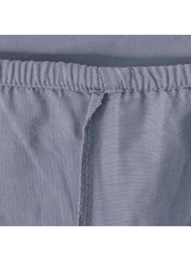 DANUBE HOME Bliss 3 - Pieces Cotton Super King Fitted Sheet Set - Grey - 200x200 + 35 cm 50x75 cm | 100% Cotton - 144 Thread Count Bedding Set For Bedroom - Image 2