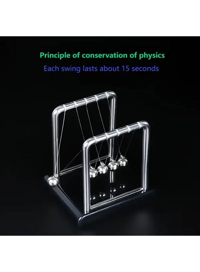Black Newtons Cradle Physics Pendulum Toy 5 Spheres Office Desk Decor Educational Science Gift - Image 5